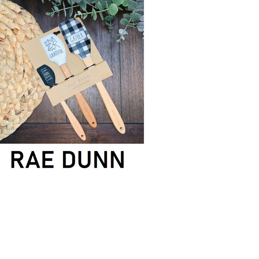 RAE DUNN “Family” “Grateful” & “Gather” 3pc Spatula Set!